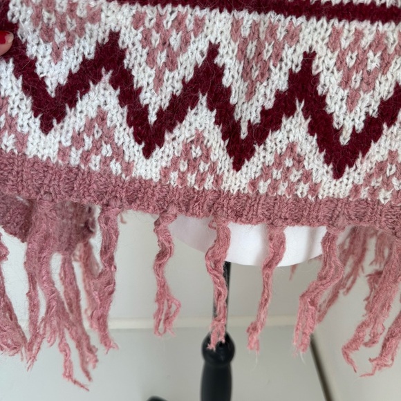 Max Studio Knit Poncho Boho Folk Retro Festival Artisan O/S - Picture 7 of 11